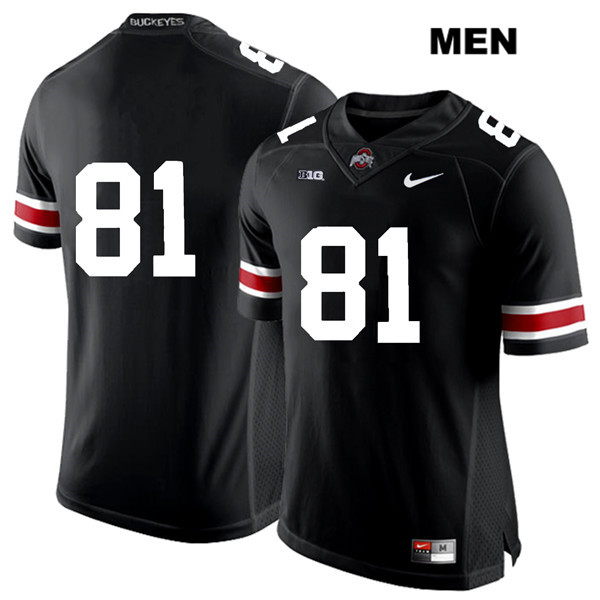 Ohio State Buckeyes Men's Jake Hausmann #81 White Number Black Authentic Nike No Name College NCAA Stitched Football Jersey QU19U57WY